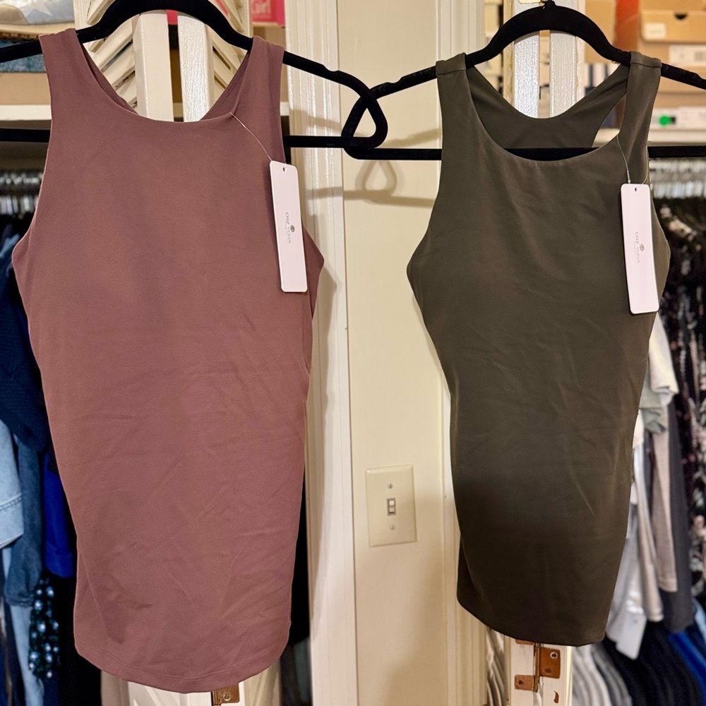 CRZ YOGA Tank Tops in Mauve and Olive
